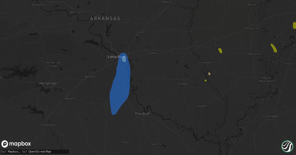Hail map in England, AR on June 1, 2026