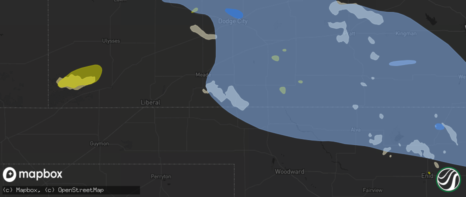 Hail map in Englewood, KS on June 1, 2026