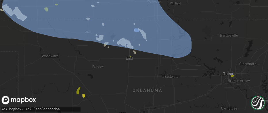 Hail map in Enid, OK on June 1, 2026