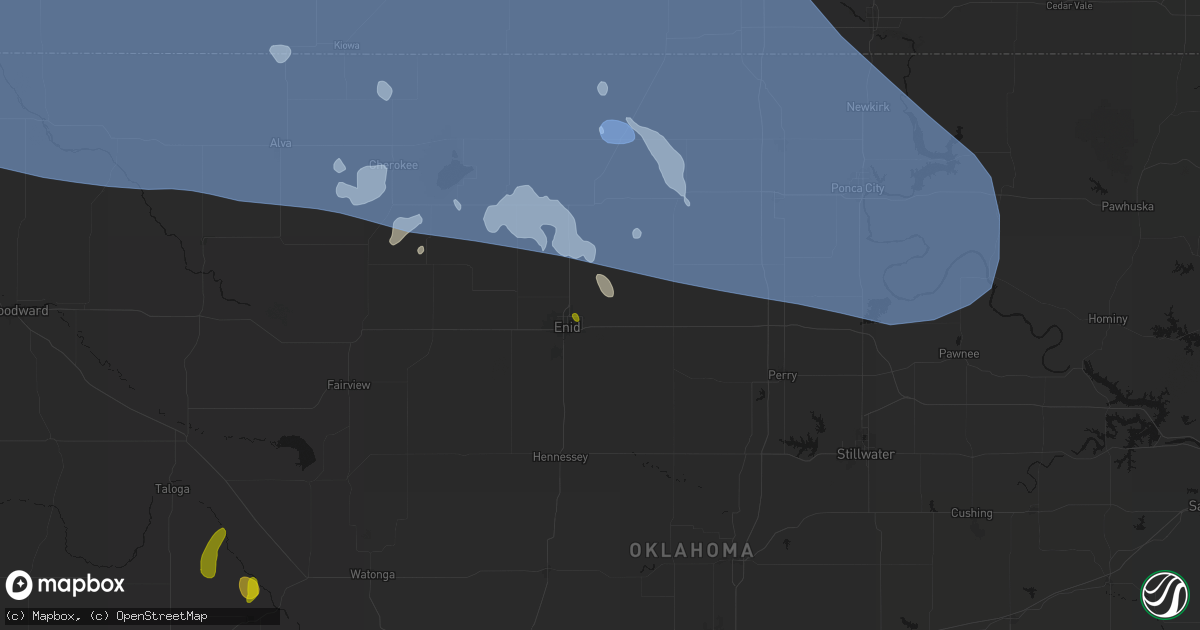 Hail map in Enid, OK on June 1, 2026