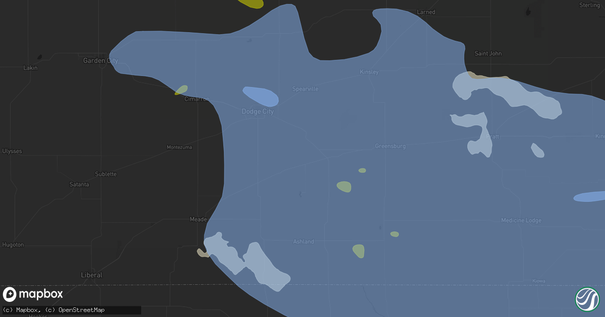 Hail map in Ford, KS on June 1, 2026