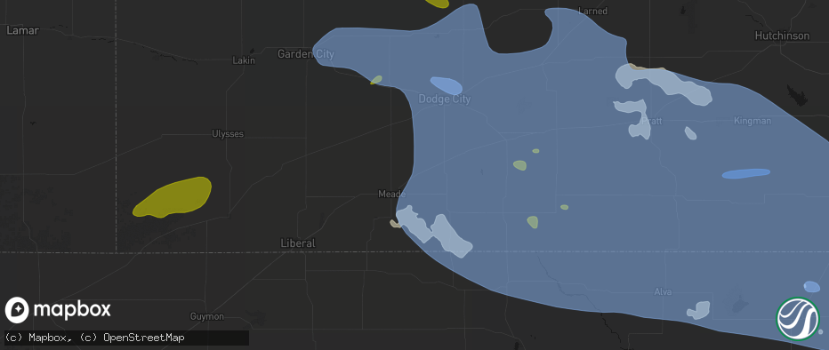 Hail map in Fowler, KS on June 1, 2026