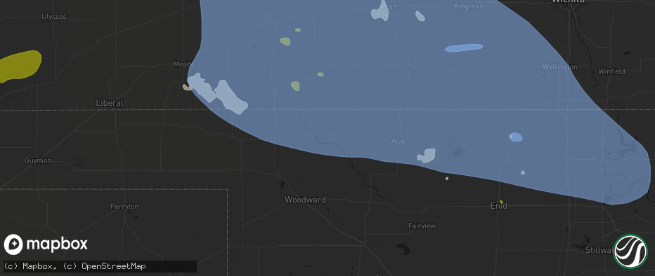 Hail map in Freedom, OK on June 1, 2026