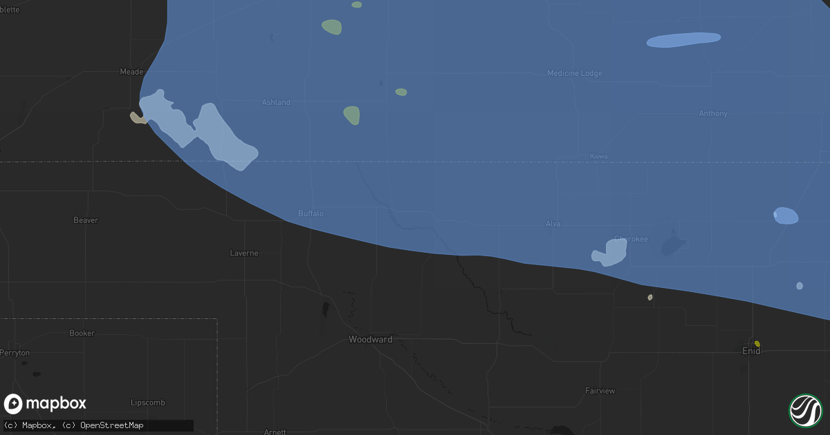Hail map in Freedom, OK on June 1, 2026