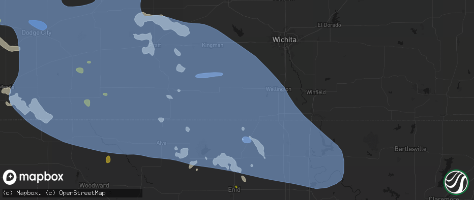 Hail map in Freeport, KS on June 1, 2026
