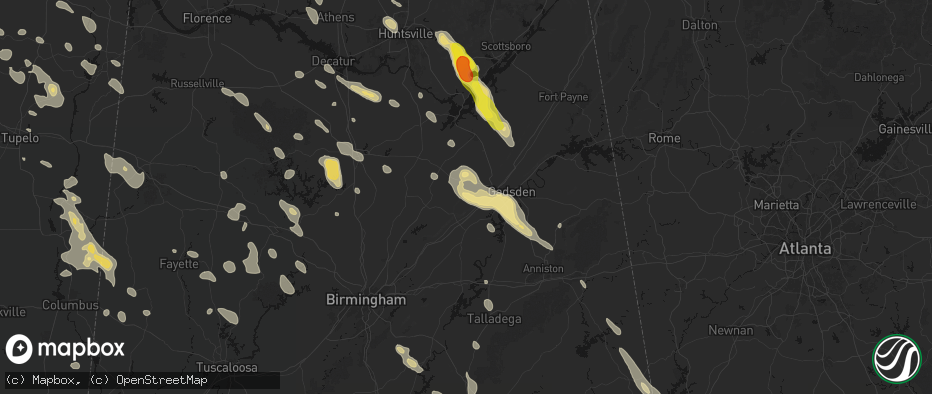 Hail map in Gallant, AL on June 1, 2026
