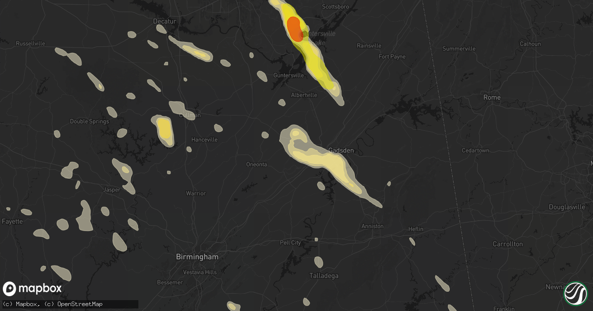 Hail map in Gallant, AL on June 1, 2026