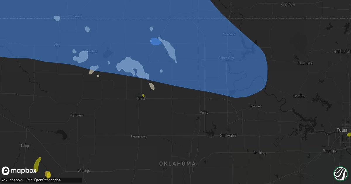 Hail map in Garber, OK on June 1, 2026