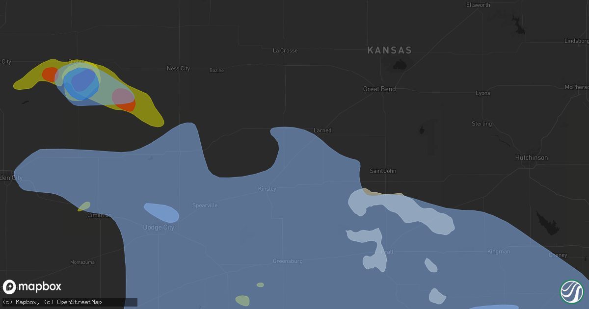 Hail map in Garfield, KS on June 1, 2026