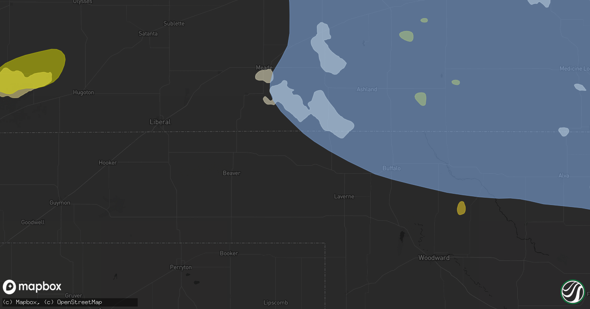 Hail map in Gate, OK on June 1, 2026