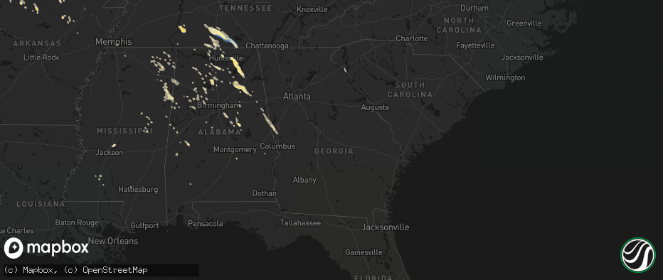 Hail map in Georgia on June 1, 2026