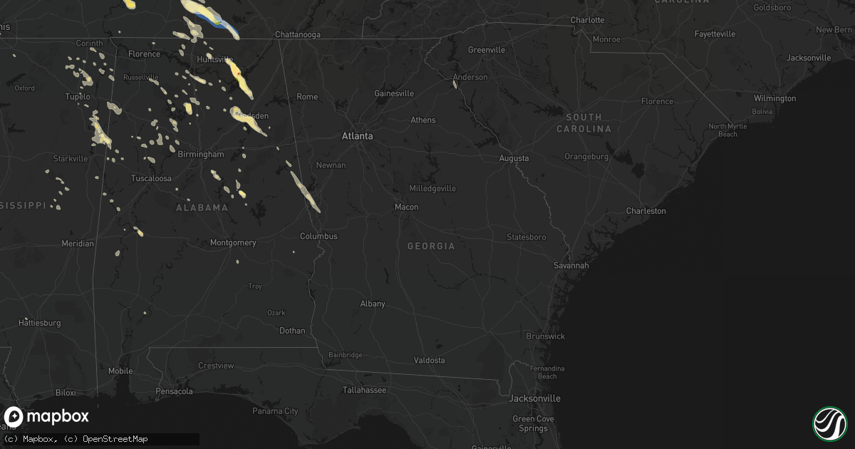 Hail map in Georgia on June 1, 2026