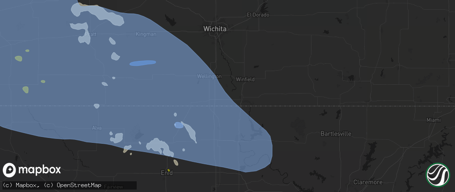 Hail map in Geuda Springs, KS on June 1, 2026