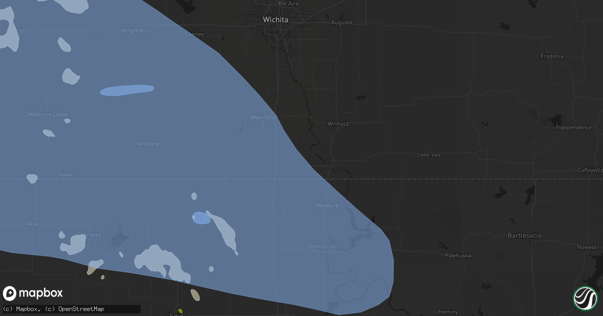 Hail map in Geuda Springs, KS on June 1, 2026