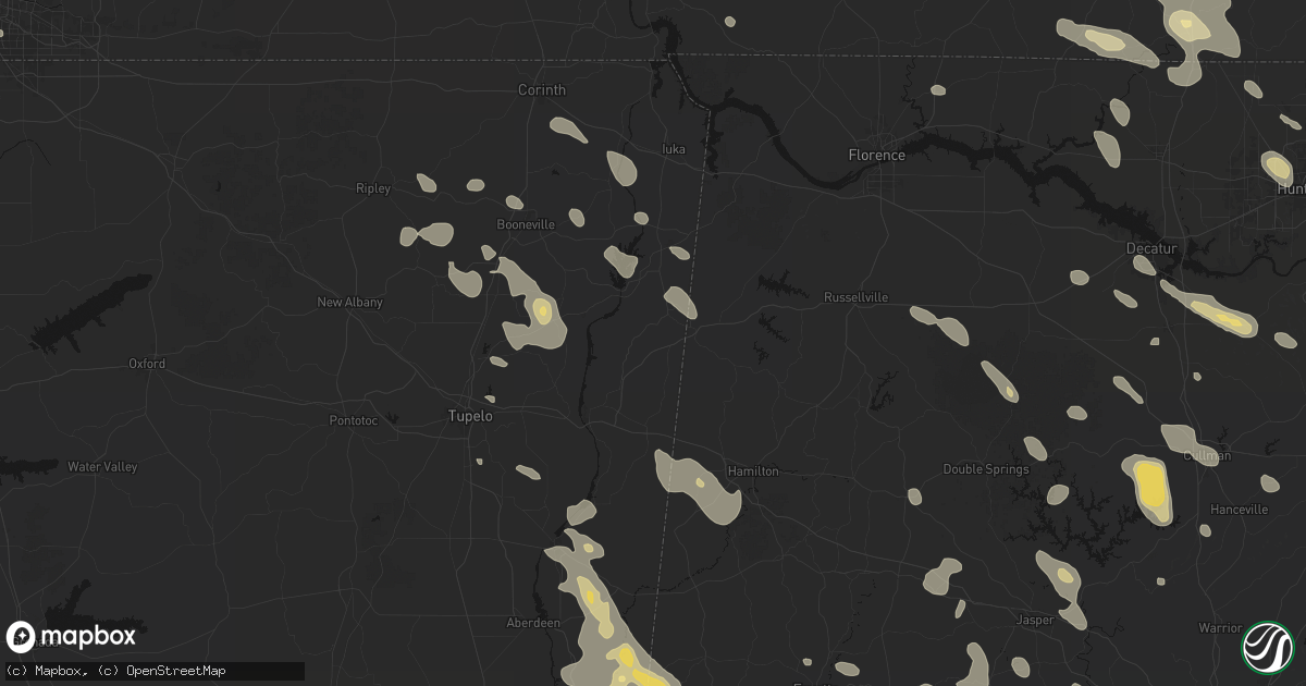 Hail map in Golden, MS on June 1, 2026