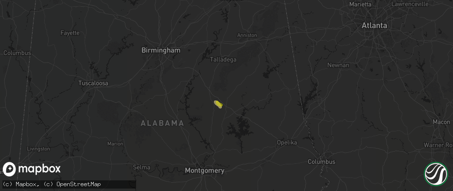 Hail map in Goodwater, AL on June 1, 2026