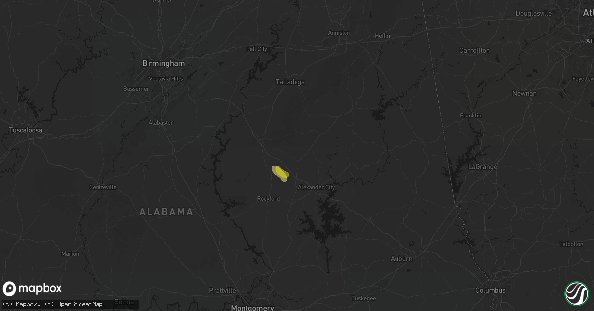 Hail map in Goodwater, AL on June 1, 2026
