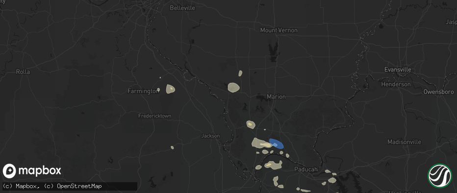 Hail map in Gorham, IL on June 1, 2026