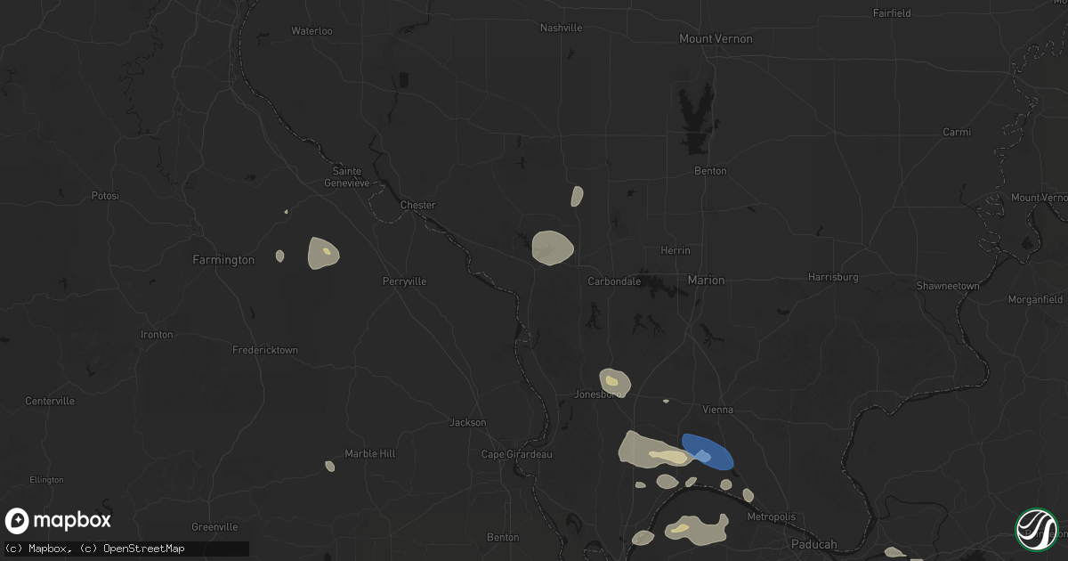 Hail map in Gorham, IL on June 1, 2026