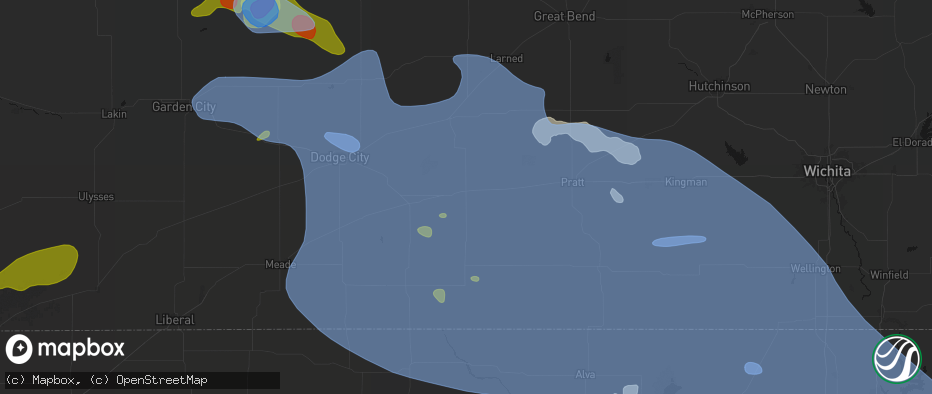 Hail map in Greensburg, KS on June 1, 2026