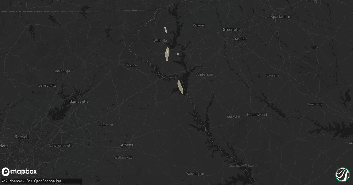 Hail map in Hartwell, GA on June 1, 2026
