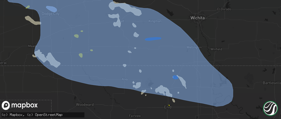 Hail map in Hazelton, KS on June 1, 2026