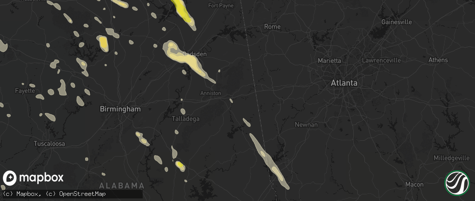 Hail map in Heflin, AL on June 1, 2026