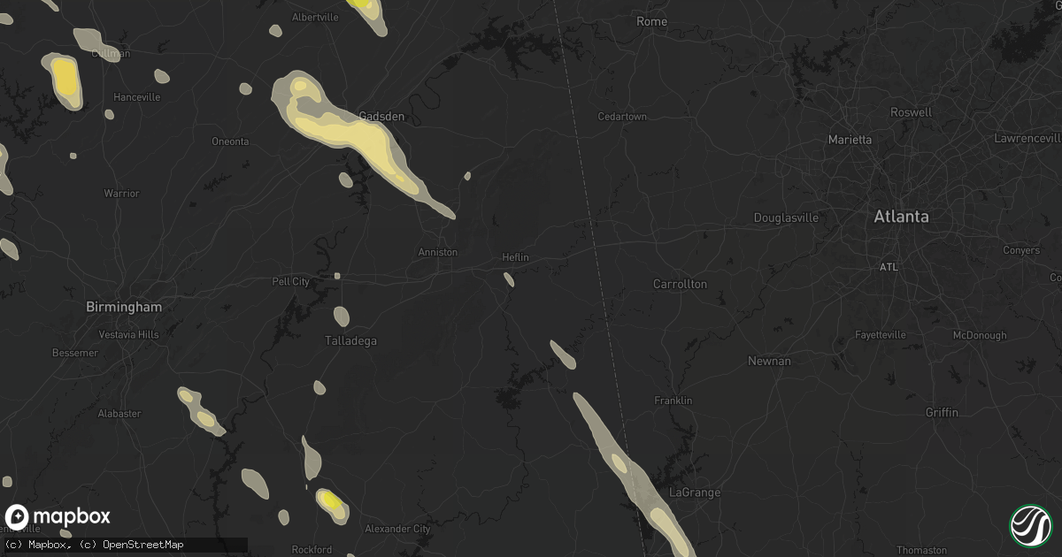 Hail map in Heflin, AL on June 1, 2026
