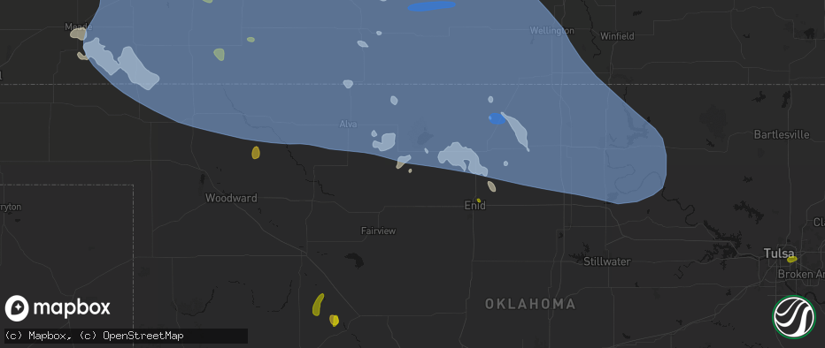 Hail map in Helena, OK on June 1, 2026