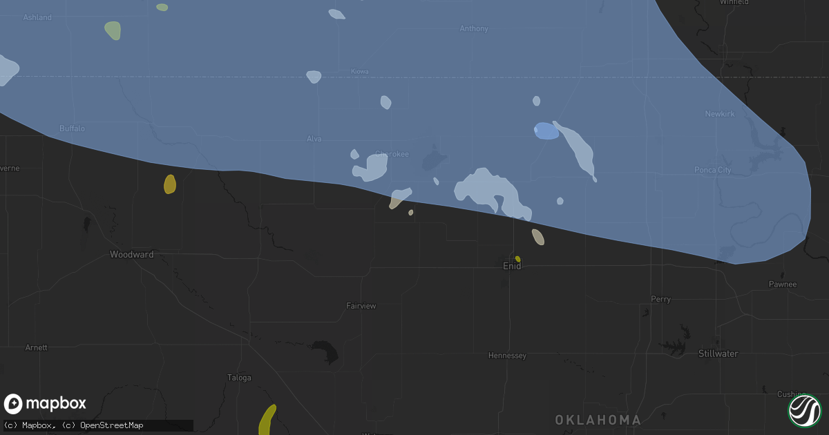 Hail map in Helena, OK on June 1, 2026