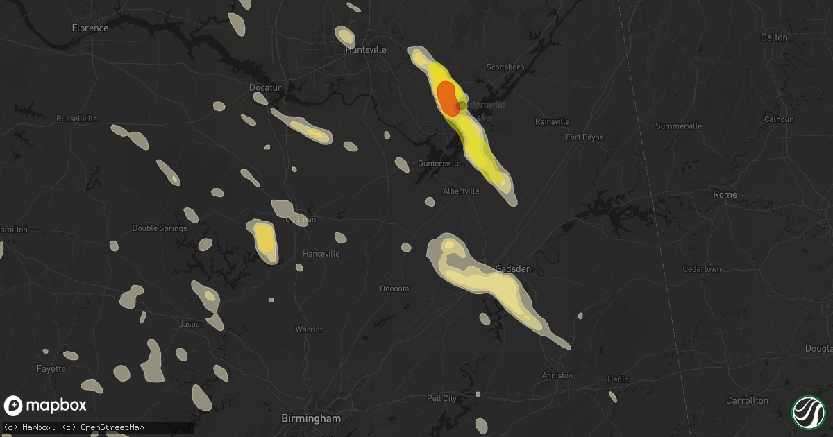 Hail map in Horton, AL on June 1, 2026