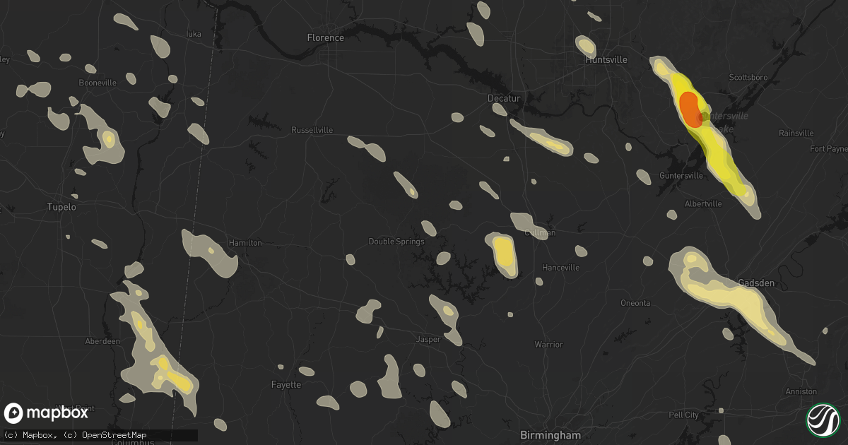 Hail map in Houston, AL on June 1, 2026