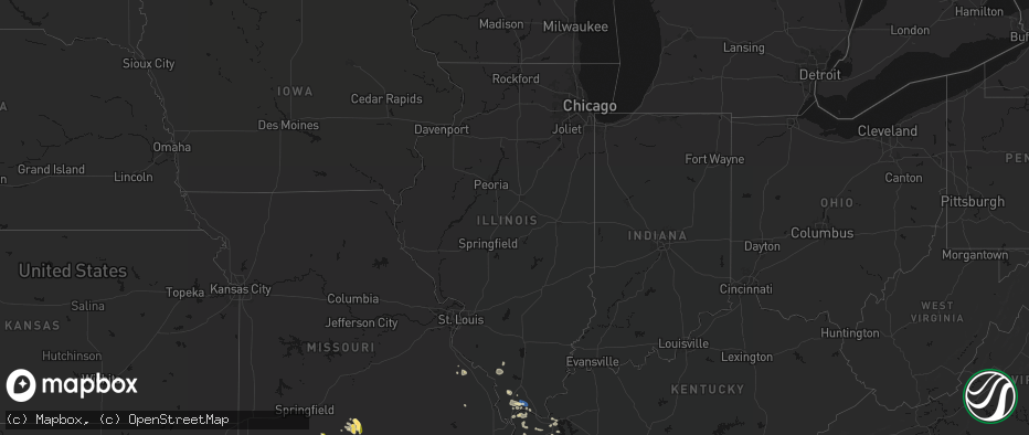 Hail map in Illinois on June 1, 2026