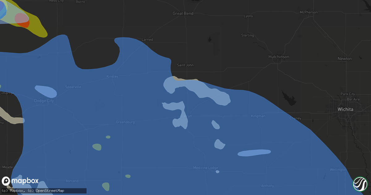 Hail map in Iuka, KS on June 1, 2026