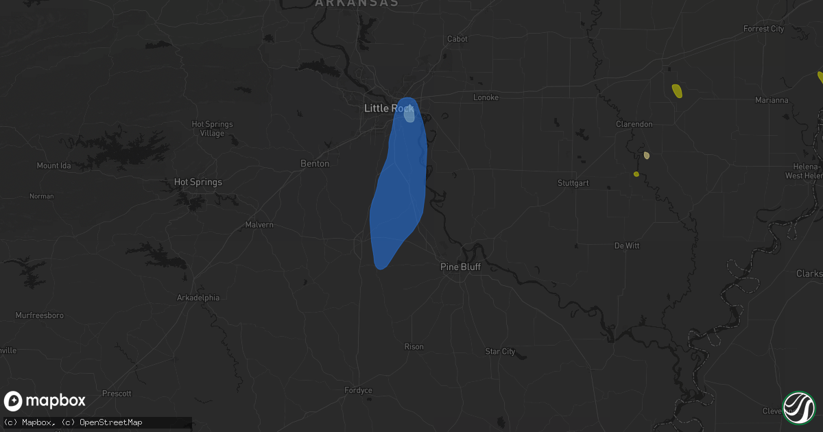 Hail map in Jefferson, AR on June 1, 2026