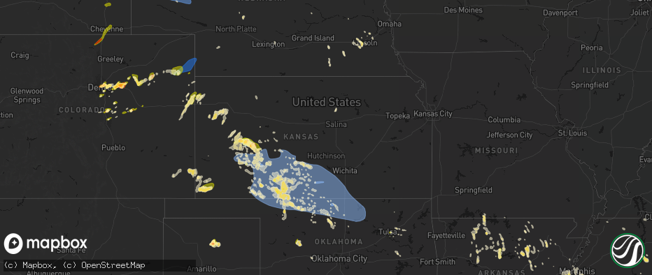 Hail map in Kansas on June 1, 2026