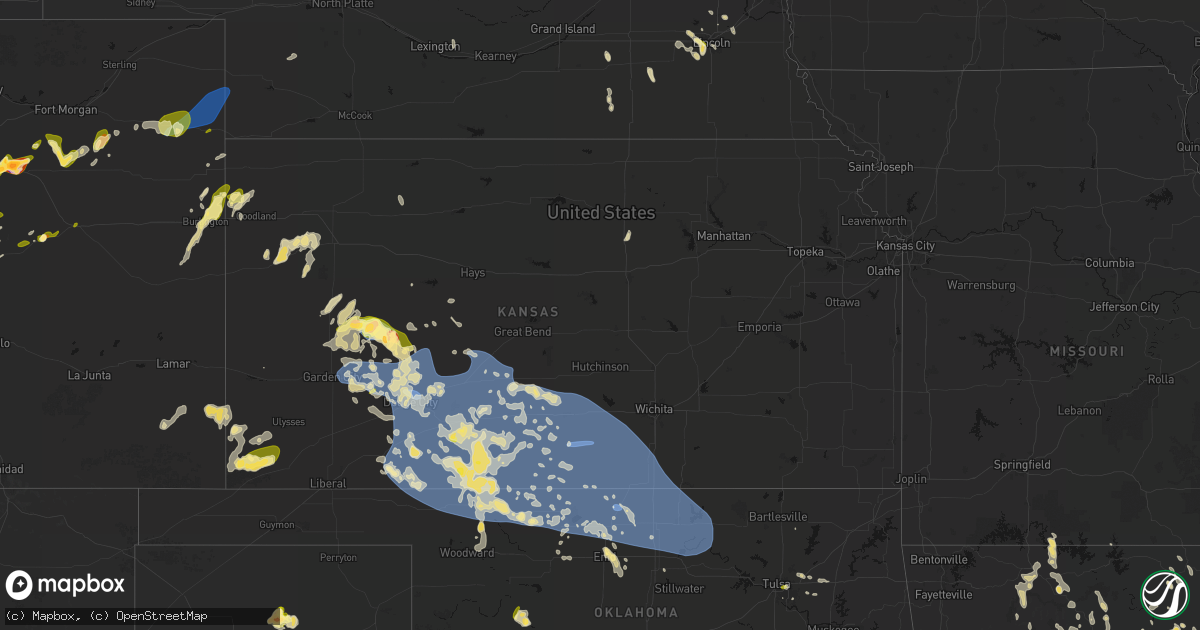 Hail map in Kansas on June 1, 2026