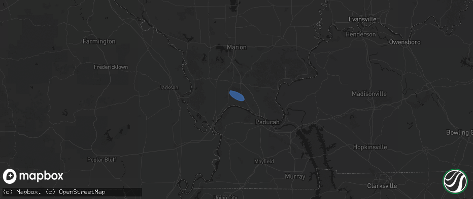 Hail map in Karnak, IL on June 1, 2026
