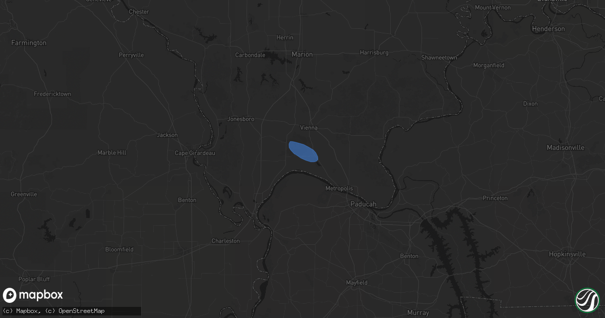 Hail map in Karnak, IL on June 1, 2026