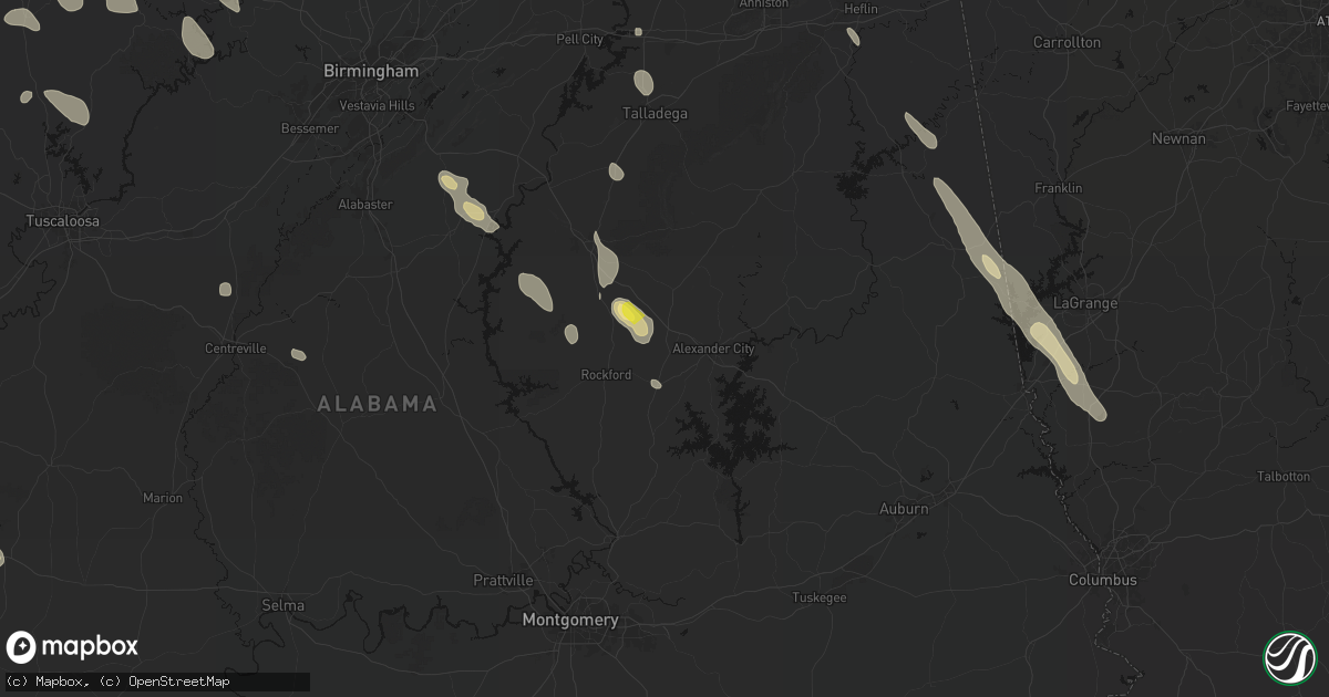 Hail map in Kellyton, AL on June 1, 2026