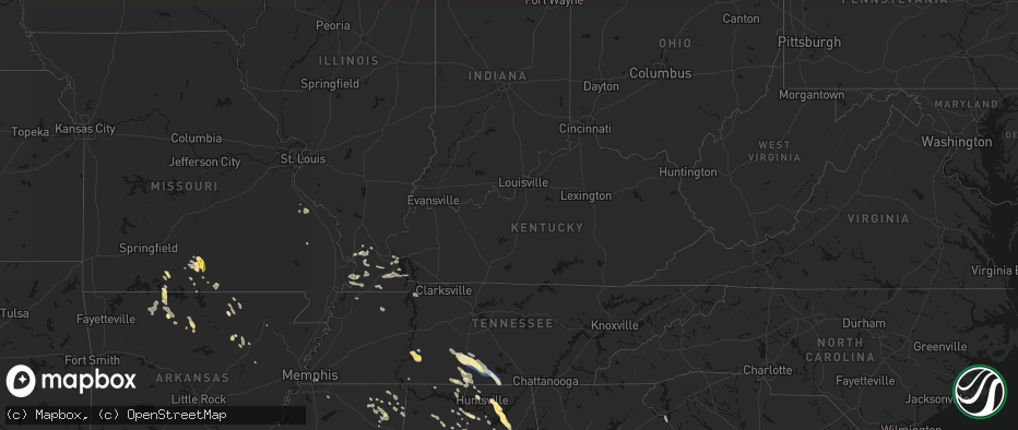 Hail map in Kentucky on June 1, 2026