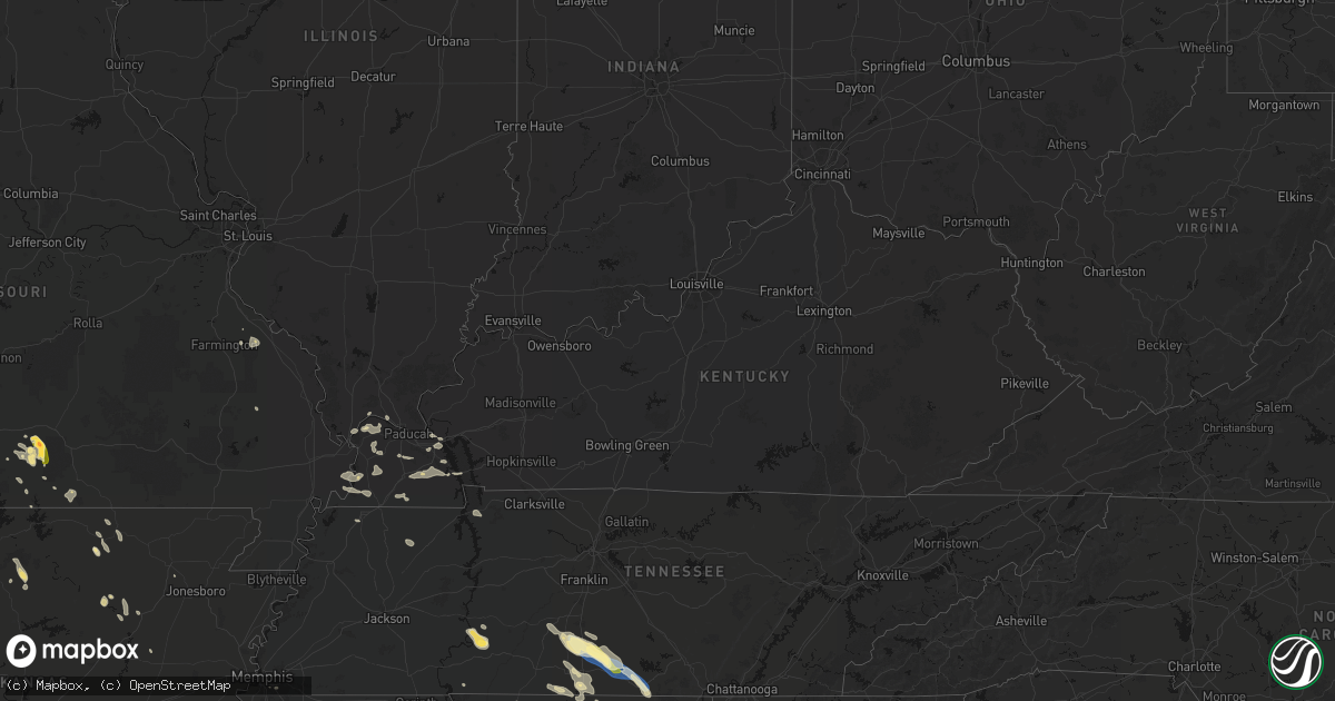 Hail map in Kentucky on June 1, 2026