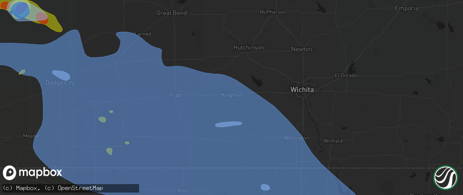Hail map in Kingman, KS on June 1, 2026