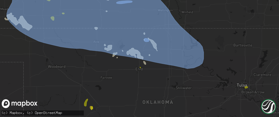Hail map in Kremlin, OK on June 1, 2026