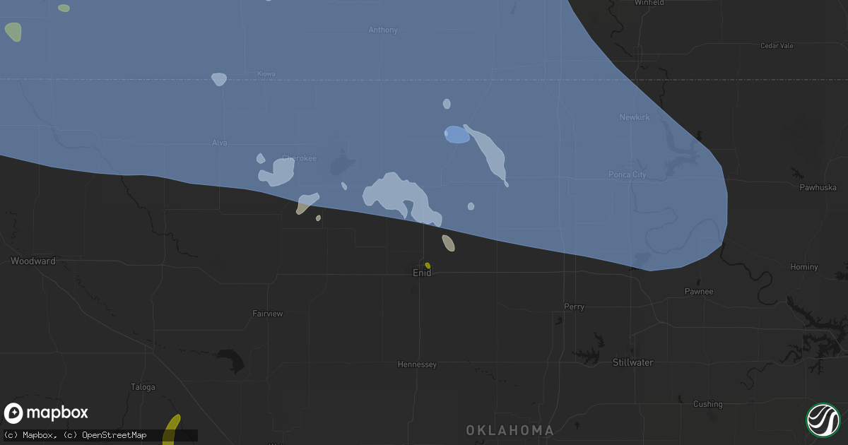Hail map in Kremlin, OK on June 1, 2026
