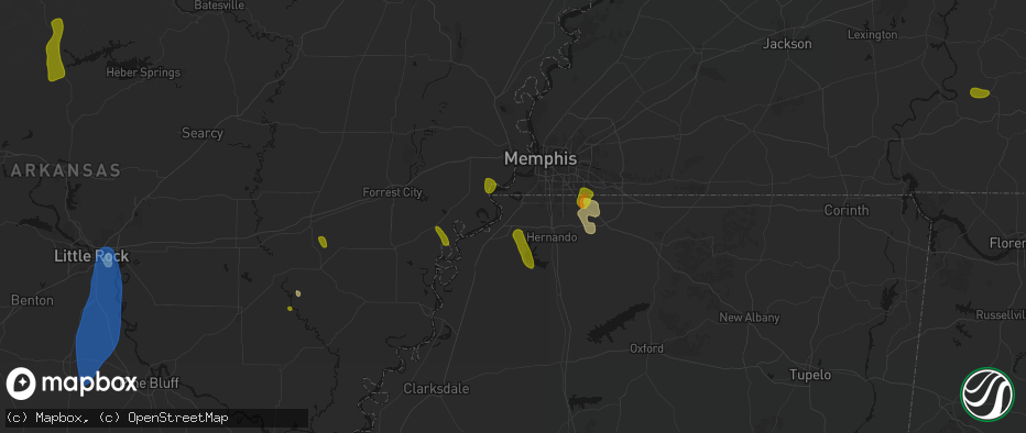 Hail map in Lake Cormorant, MS on June 1, 2026