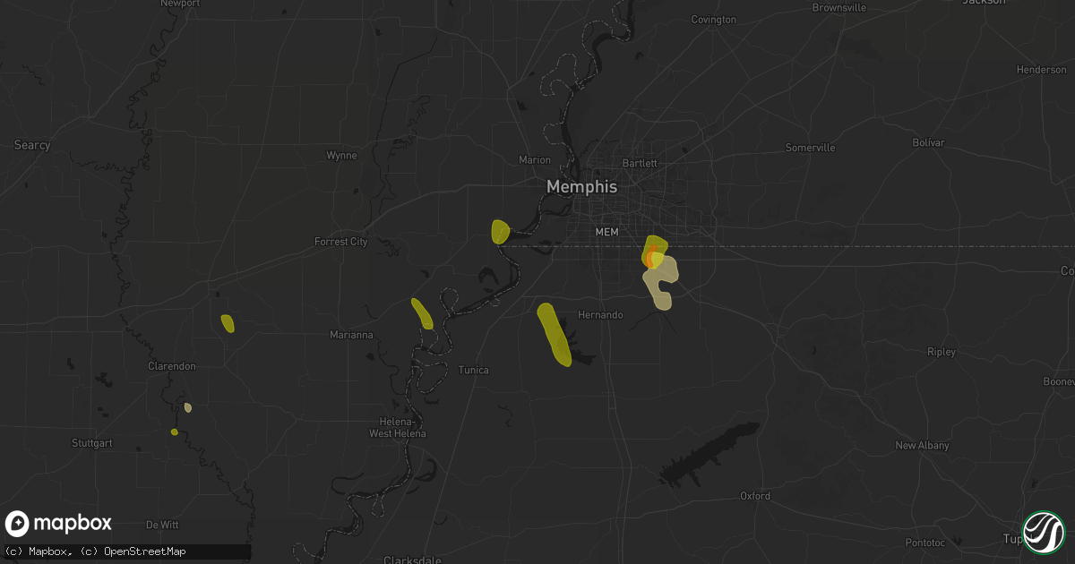 Hail map in Lake Cormorant, MS on June 1, 2026