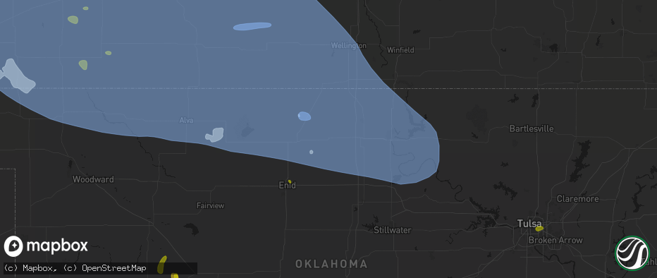 Hail map in Lamont, OK on June 1, 2026