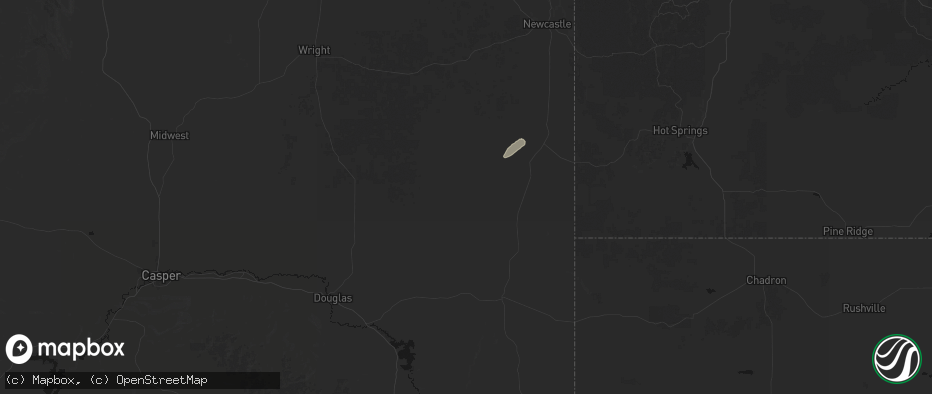 Hail map in Lance Creek, WY on June 1, 2026