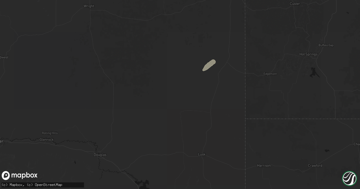 Hail map in Lance Creek, WY on June 1, 2026